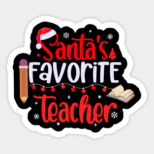 Santas Favorite Teacher Sticker